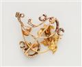 An Art Nouveau 18k gold diamond brooch - image-2