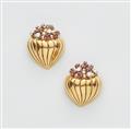 A pair of 18k gold ruby clip earrings - image-3