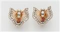A pair of French 18k gold diamond clip earrings - image-1