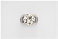 An 18k gold moonstone and diamond solitaire ring - image-2
