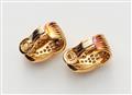 A pair of 18k gold diamond clip earrings - image-2