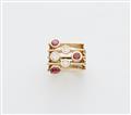 An 18k gold ruby and diamond ring - image-1