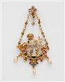 A Renaissance Revival gold enamel and gemstone pendant - image-1