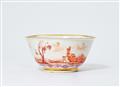 A Meissen porcelain slop bowl with a landscape in iron red - image-1