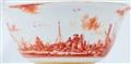 A Meissen porcelain slop bowl with a merchant navy scene in iron red - image-6