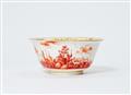 A Meissen porcelain slop bowl with a merchant navy scene in iron red - image-1