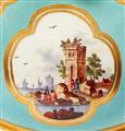 A Meissen porcelain ecuelle and stand with merchant navy scenes - image-2