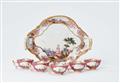 An exceptional Meissen porcelain tray with four tiny cups - image-1