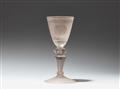 A Thuringian glass goblet with a comical inscription - image-2