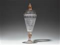 An important dated Lower Silesian glass goblet and cover with the imperial eagle - image-1