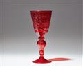 A Lower Silesian glass goblet with ruby etching - image-2