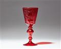 A Lower Silesian glass goblet with ruby etching - image-3
