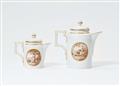 A Berlin KPM porcelain coffee pot and a milk jug with children at play - image-2