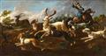 Philipp Peter Roos, called Rosa Da Tivoli - White deer hunt
Dogs hunting a bull
Shepherd with herd, a lamb and a horse
Herds with a resting shepherd
Herden mit einem ruhenden Schäfer - image-1