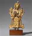 Maitreya. Feuervergoldete Bronze. Tibetochinesisch. 18. Jh. - image-1