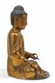 Große vergoldete Bronze Figur des Buddha Shakyamuni. 17./18. Jh. - image-2