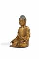 Große vergoldete Bronze Figur des Buddha Shakyamuni. 17./18. Jh. - image-7