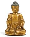 Große vergoldete Bronze Figur des Buddha Shakyamuni. 17./18. Jh. - image-1