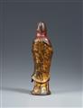 A lacquered and gilt Shisou style bronze figure of Guanyin. 17th century - image-3