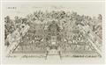 After Yi Lantai . 20th century - Sixteen etchings on wove paper depicting palaces, pavilions and gardens created by Giuseppe Castiglione in the Xiyang Lou (Western mansions) on the imperial grounds of the Old S... - image-7