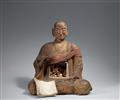 Große Figur eines Kobo Daishi. Holz. Heian-/kamakura-Zeit und später - image-2