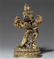 Kapaladhara Hevajra. Feuervergoldete Bronze. Tibet. 17./18. Jh. - image-1