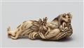 An ivory netsuke of possibly Shoshi Sennin with a dragon. Late 18th century - image-2