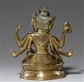 A Tibetochinese gilt bronze figure of Ushnishavijaya. 18th century - image-2