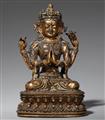 A Tibetochinese gilt bronze figure of Avalokiteshvara Shadakshari. Ming dynasty, 16th century - image-1
