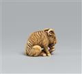An ivory netsuke of a long-haired goat, by Okakoto. Early 19th century - image-8