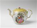A Berlin KPM porcelain teapot with Watteau scenes - image-1
