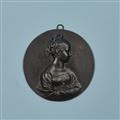 A round cast iron plaque with Princess Luise as a young girl - image-1