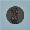 A round cast iron plaque with a portrait of Princess Luise - image-1