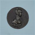 A rare small round cast iron plaque - image-1