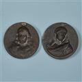 A pair of cast iron plaques with Christ and the Virgin Mary - image-2