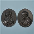 Two oval cast iron plaques - image-1
