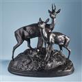 Two cast iron models of deer from the Kasli iron foundry in the Ural Mountains - image-1