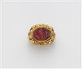 A 21k gold ring with a Roman intaglio - image-1