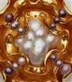 An 18k gold shell brooch with natural pearls - image-3