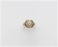 An 18k gold niello ring with a diamond solitaire - image-1