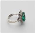 A diamond and emerald cocktail ring - image-2