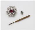 A diamond and Burmese ruby adjustable brooch - image-5