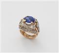 An 18k rose gold sapphire ring - image-1