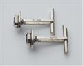A pair of 18k white gold sapphire cufflinks - image-3