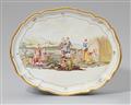 An oval Nymphenburg porcelain platter with a harvest scene - image-1