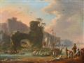 Johann Alexander Thiele - Two Paintings with Views of a Levantine Harbour - image-1