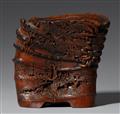 A bamboo root brush pot. 17th/18th century - image-1