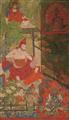 Seltenes Set von sechs Thangkas mit Darstellungen des Ersten Panchen Lamas und seiner früheren Inkarnationen. Tibet. 18./19. Jh. - image-6