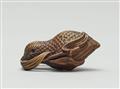 A boxwood netsuke of a flying quail with a millet branch - image-2