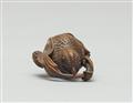 A boxwood netsuke of a flying quail with a millet branch - image-5